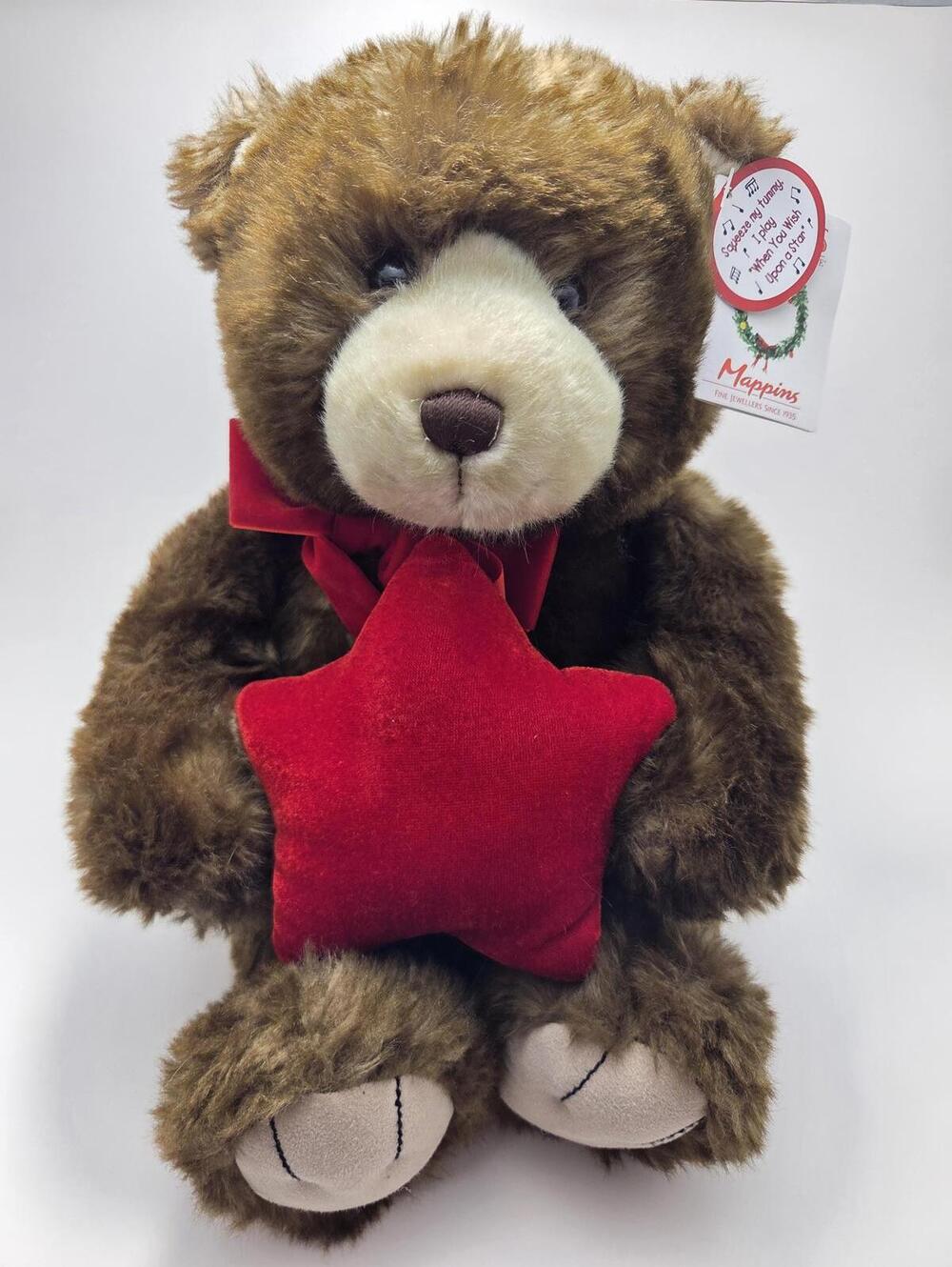Gund Mappins Make a Wish Teddy Bear Holding Star, Sound Works! NWT! (15 inch)